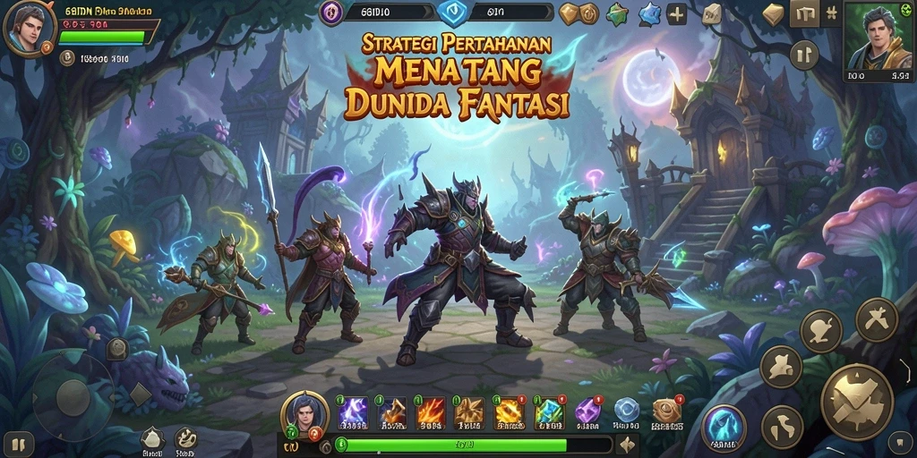 Tangkapan layar gameplay menampilkan pertempuran epik dalam Tower Defense.