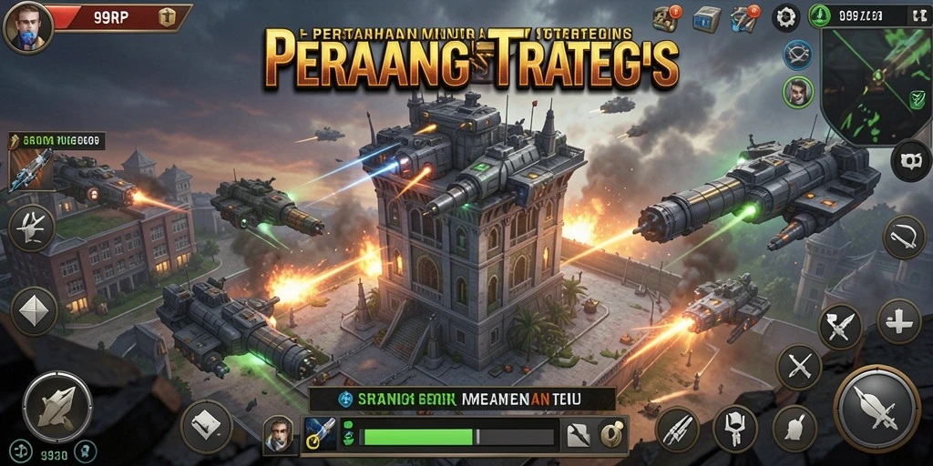 Gameplay intens dalam 99RP dengan menara pertahanan yang strategis.