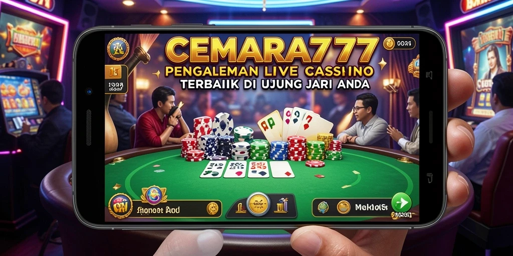 Screenshot gameplay CEMARA777 menampilkan dealer ramah dan meja permainan langsung.