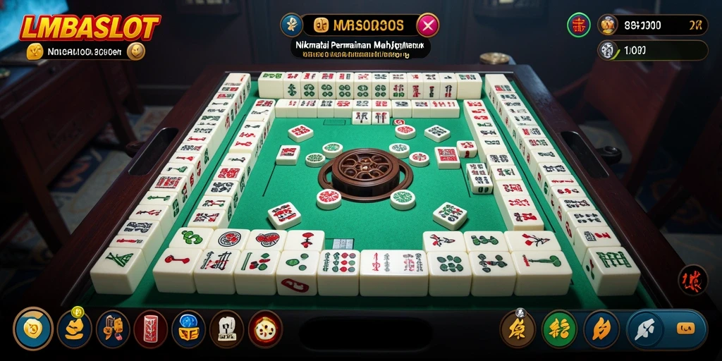 Gameplay menarik LMBASLOT dengan desain Mahjong yang indah.