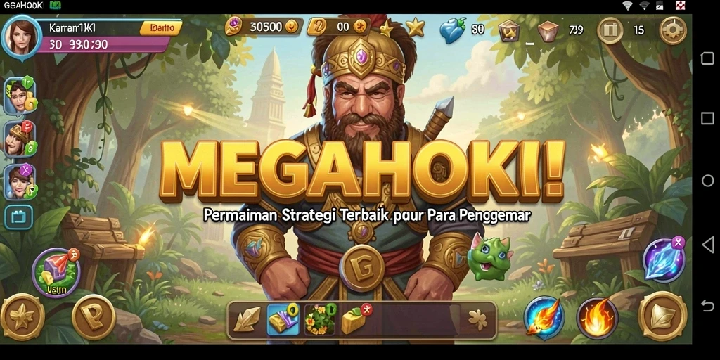 Tampilan gameplay seru dari MEGAHOKI dengan taktik mendebarkan.