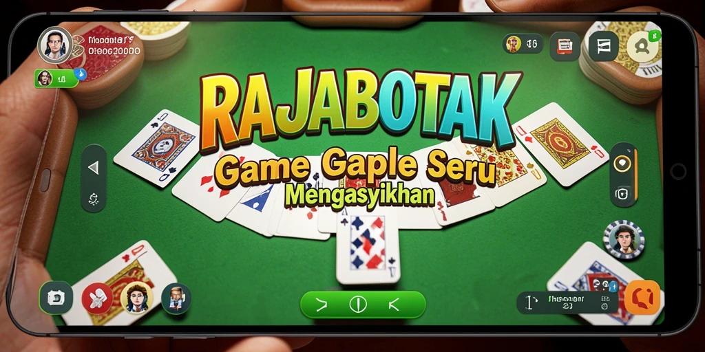 Tampilan gameplay seru di RAJABOTAK dengan suasana Gaple yang menegangkan.
