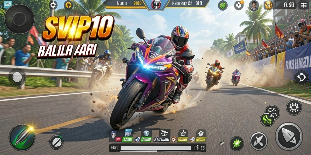 Gameplay balapan motor yang seru dan menantang di SVIP10.