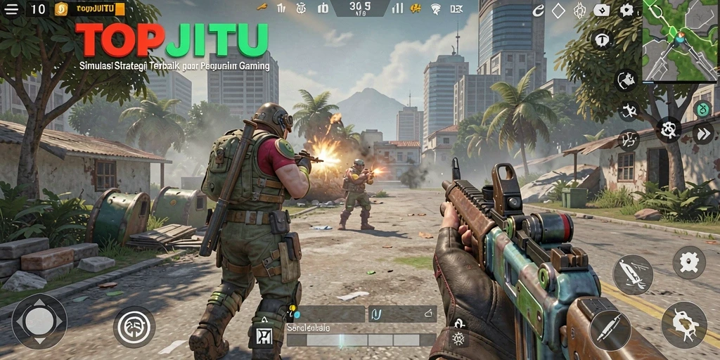 Screenshot gameplay <strong>TOPJITU</strong> yang menunjukkan aksi strategis mendebarkan.